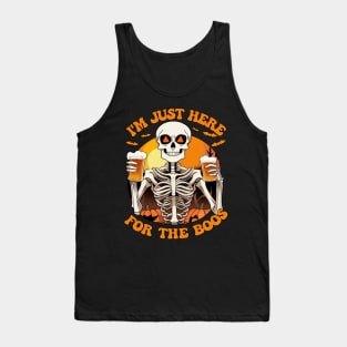 I'm Just Here For The Boos Funny Skeleton Halloween Tank Top